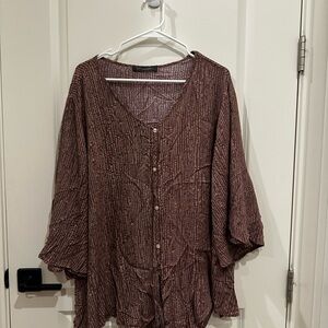 Chris & Carol Button-Up Blouse - Brown
